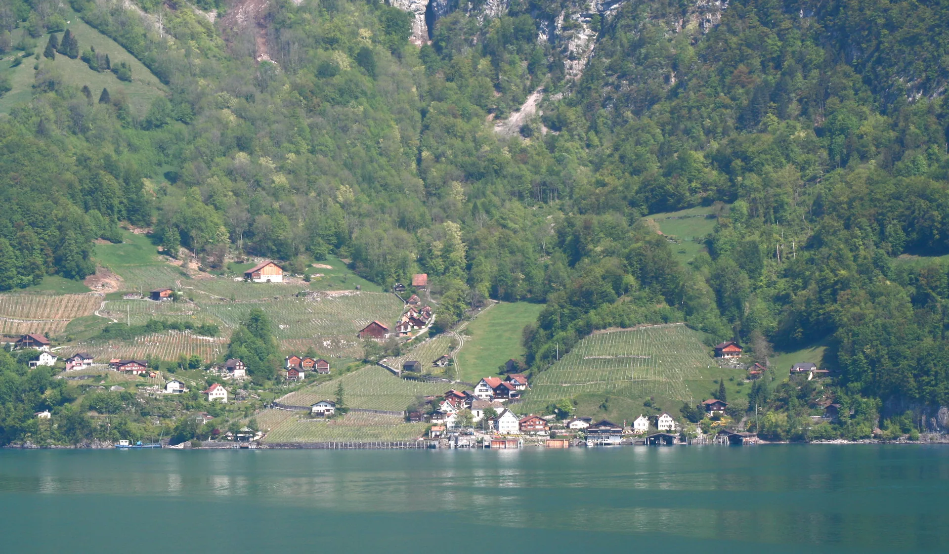 Das autofreie Dorf Quinten am Nordufer